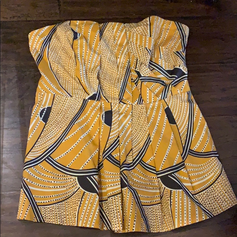 Anthropologie Yellow Print Blouse